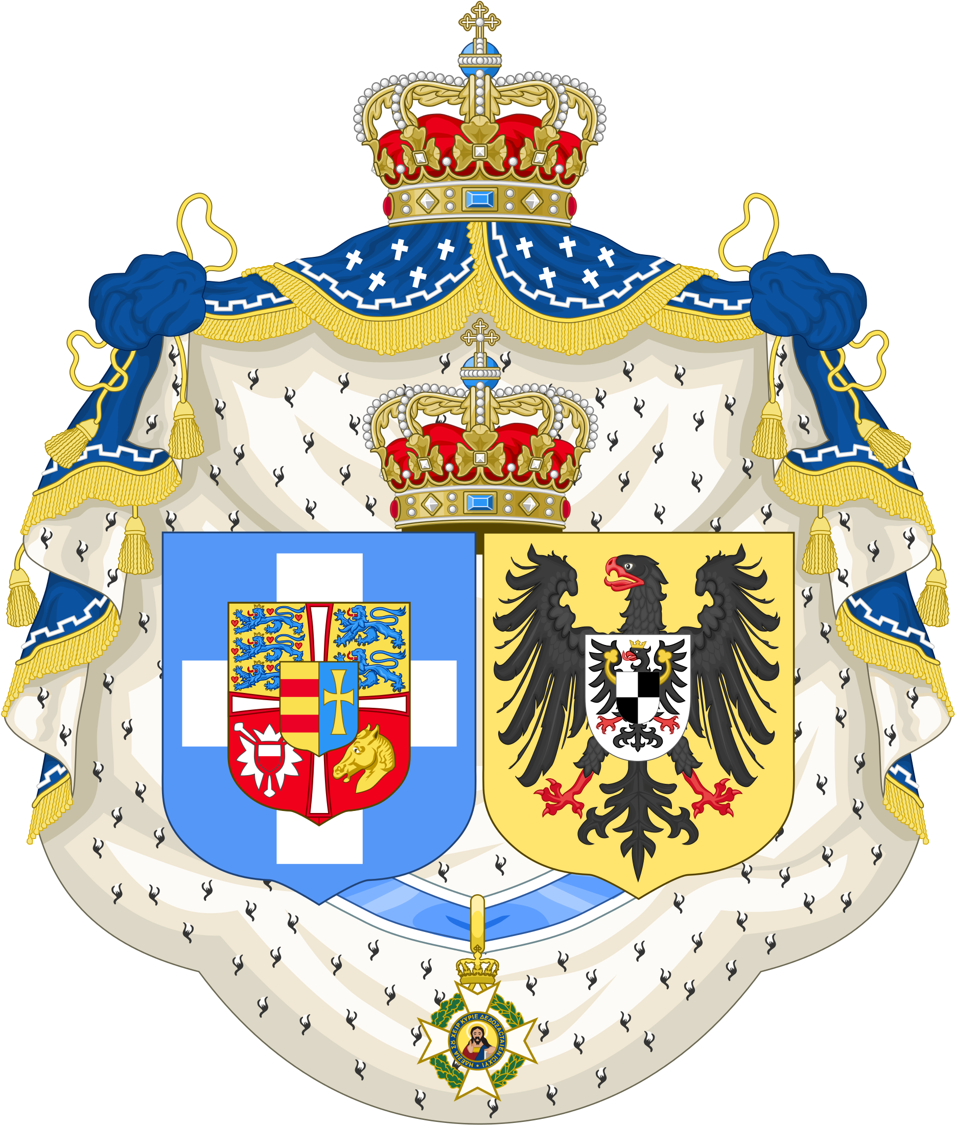 Prussia Clipart Lion - Coat Of Arm Of Greece (2000x2352), Png Download