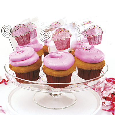 Pink Cupcake 6pack Cupcake Party Favor Rhinestone Sticker - Cupcake (400x400), Png Download