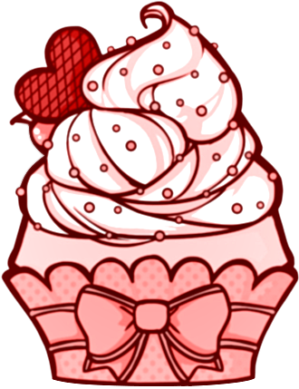 Bow, Cupcake, And Food Image - Cupcakes Desenho (406x483), Png Download