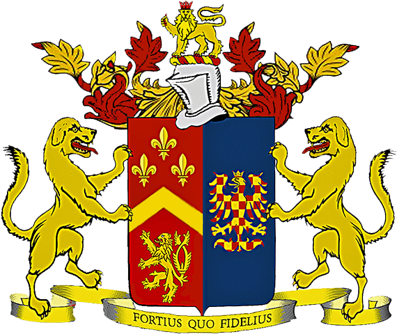 Per Pale Gules And Azure, In Dexter, A Chevron Or Between - Czech Republic Coat Of Arms (600x500), Png Download