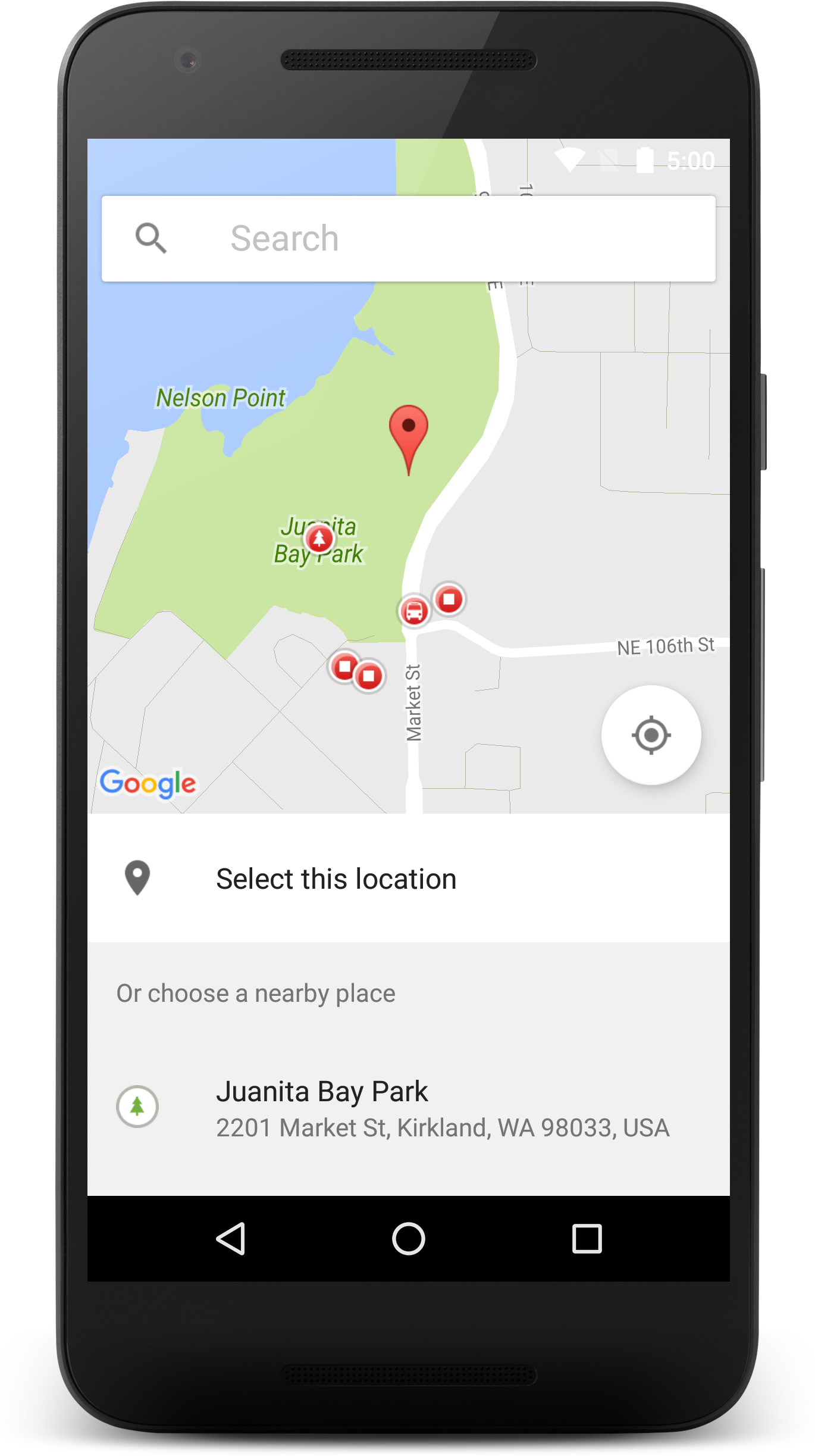 The Place Picker Ui Widget - Android Place Picker (1370x2446), Png Download