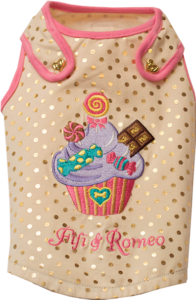 Fifi & Romeo Limited Edition Cupcake Cotton Tank Top - Dessert (600x600), Png Download