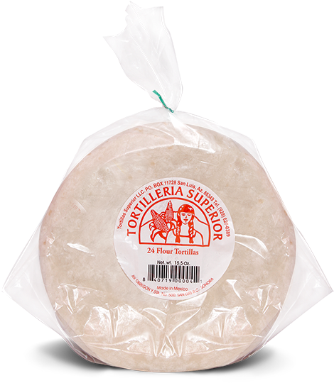 Medium Taco Flour Tortillas 24pcs - Tortillas De Harina En Bolsa (500x574), Png Download