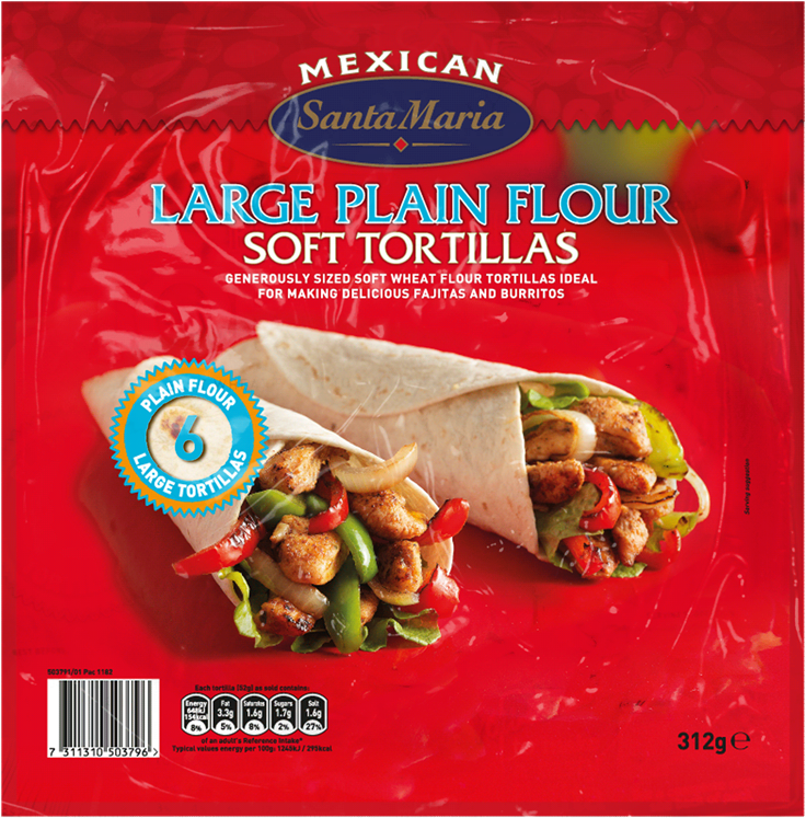 50379 Large Plain Flour Soft Tortillas Id=624 - Santa Maria Santa Maria Large Plain Flour Tortilla (960x960), Png Download