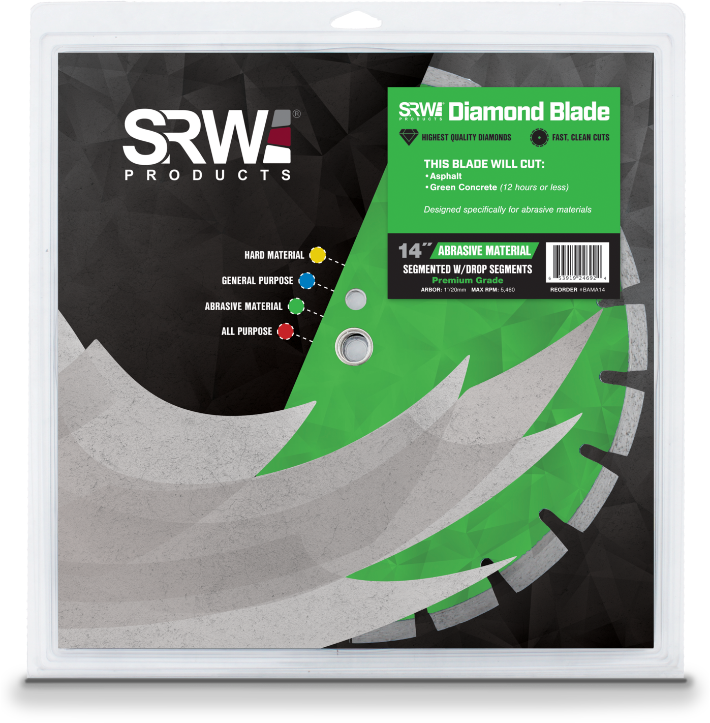 14" Premium Asphalt With Drop Segment Diamond Blade - High Gloss Paver Sealer 1 Gallon (1400x1485), Png Download