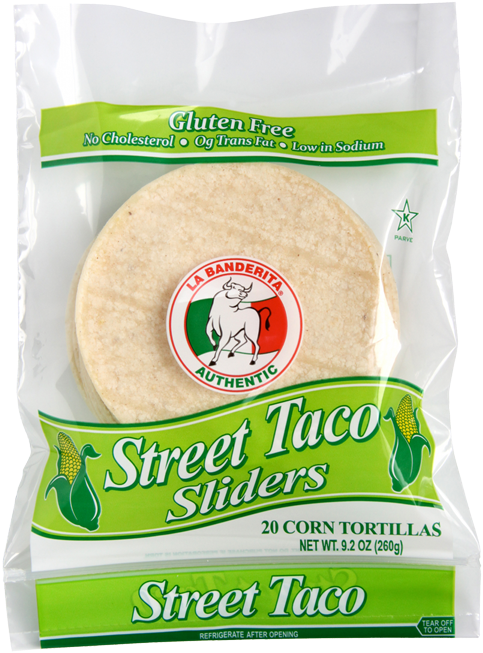 Street Taco Sliders Corn Tortillas - La Banderita Street Taco Corn Tortilla Sliders (712x882), Png Download