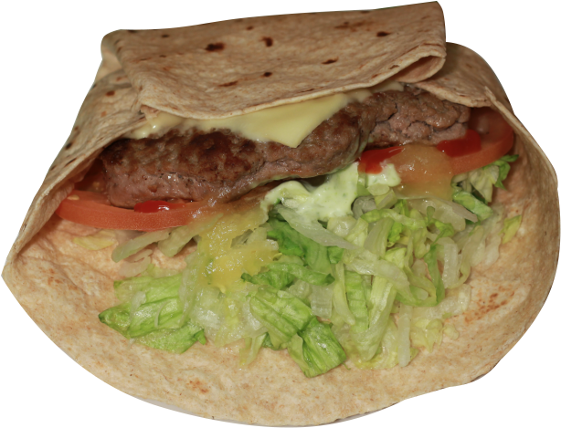 Tortilla Burger - Wheat Tortilla (640x513), Png Download