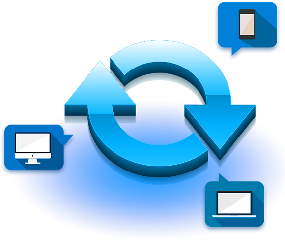 Outlook Sync (585x500), Png Download