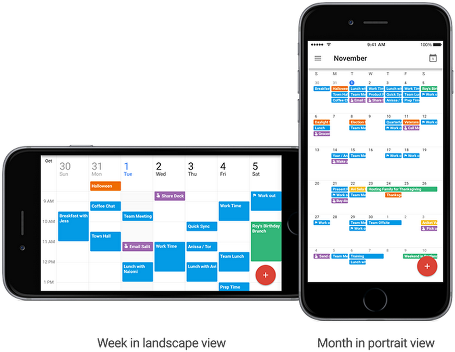 Calendar On Ios Week And Month View - Google Calendar Ios (1000x751), Png Download