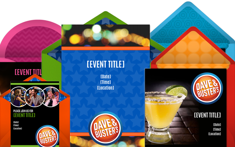 Online Invitations To Your Next Party - Dave & Busters Egift Card (email Delivery) (768x481), Png Download