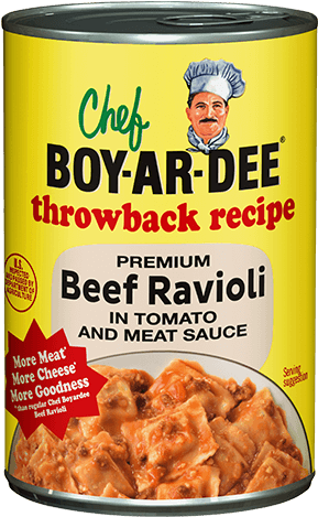 Beef Ravioli - Chef Boyardee Throwback Recipe (500x500), Png Download