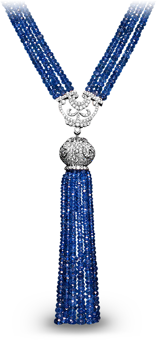 Blue Sapphire Tassel Necklace - Jacob And Co Jewellery (700x700), Png Download
