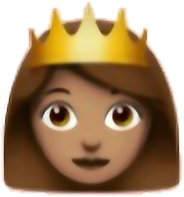 Princess/queen Emoji Emojifreetoedit - Emoji De Princesa Morena (372x400), Png Download