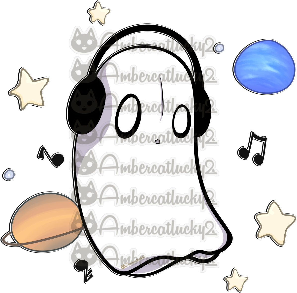 Dj Space Ghost Napstablook U Vu Silly Self-depreciating - Napstablook Dj (1280x1280), Png Download