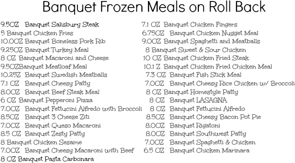 Rollback On Banquet Meals - Document (600x336), Png Download