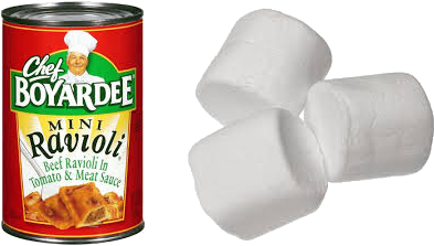 I Just Threw Marshmallows In My Chef Boyardee, But - Chef Boyardee Mini Beef Ravioli - 40 Oz Can (500x300), Png Download