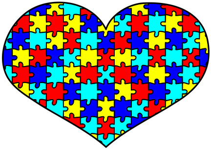 Autism, Awareness, Puzzle, Heart, Love - Autism Awareness Heart (453x340), Png Download