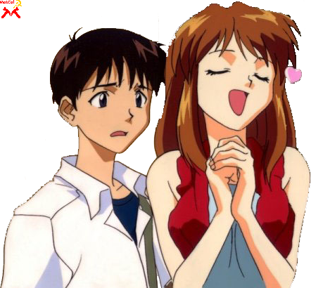 Shinji & Asuka - Asuka Shinji Fan Art (442x410), Png Download