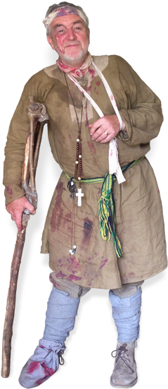 Photograph Of Lord Thorkild, Who Has Been Injured And - Costume (250x570), Png Download