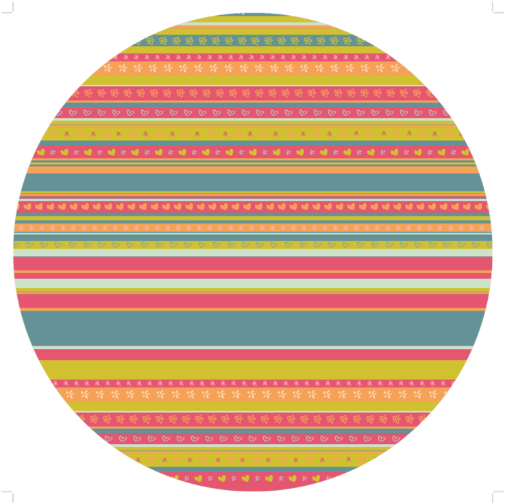 Ornamented Colorful Stripes Round Placemat - Placemat (800x800), Png Download