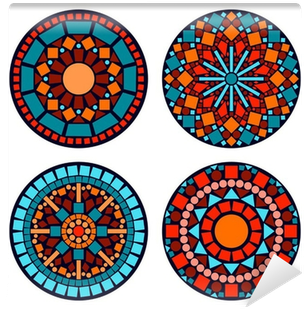 Colorful Circle Floral Ethnic Mandalas Set In Blue - Euclidean Vector (400x400), Png Download