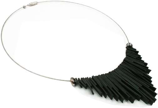 Inner Tube Slider - Upcycled Bike Jewellery. Black Ethnic Necklace Made (1240x450), Png Download