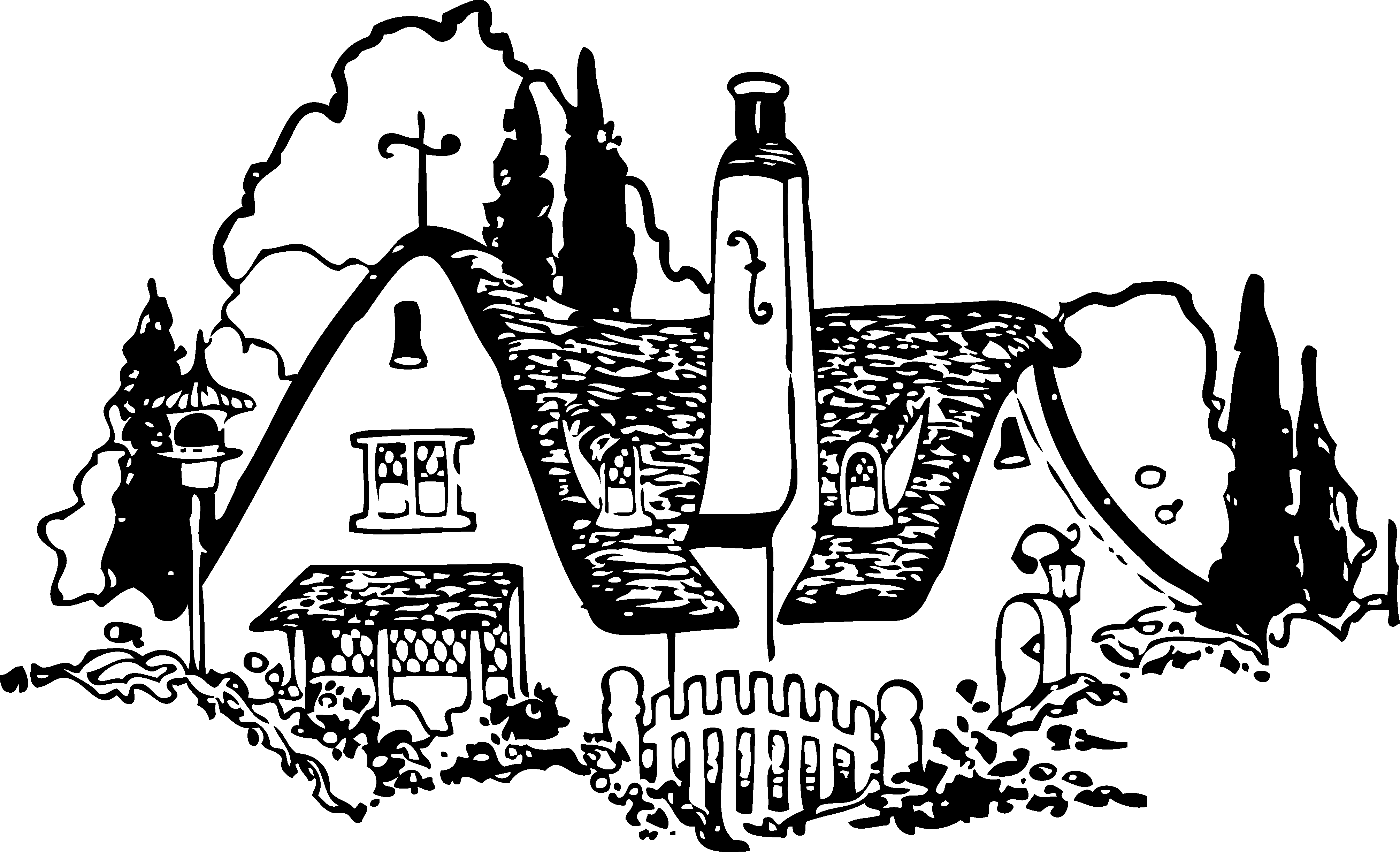 Vintage House Clip Art - Vintage House Clipart (4017x2444), Png Download