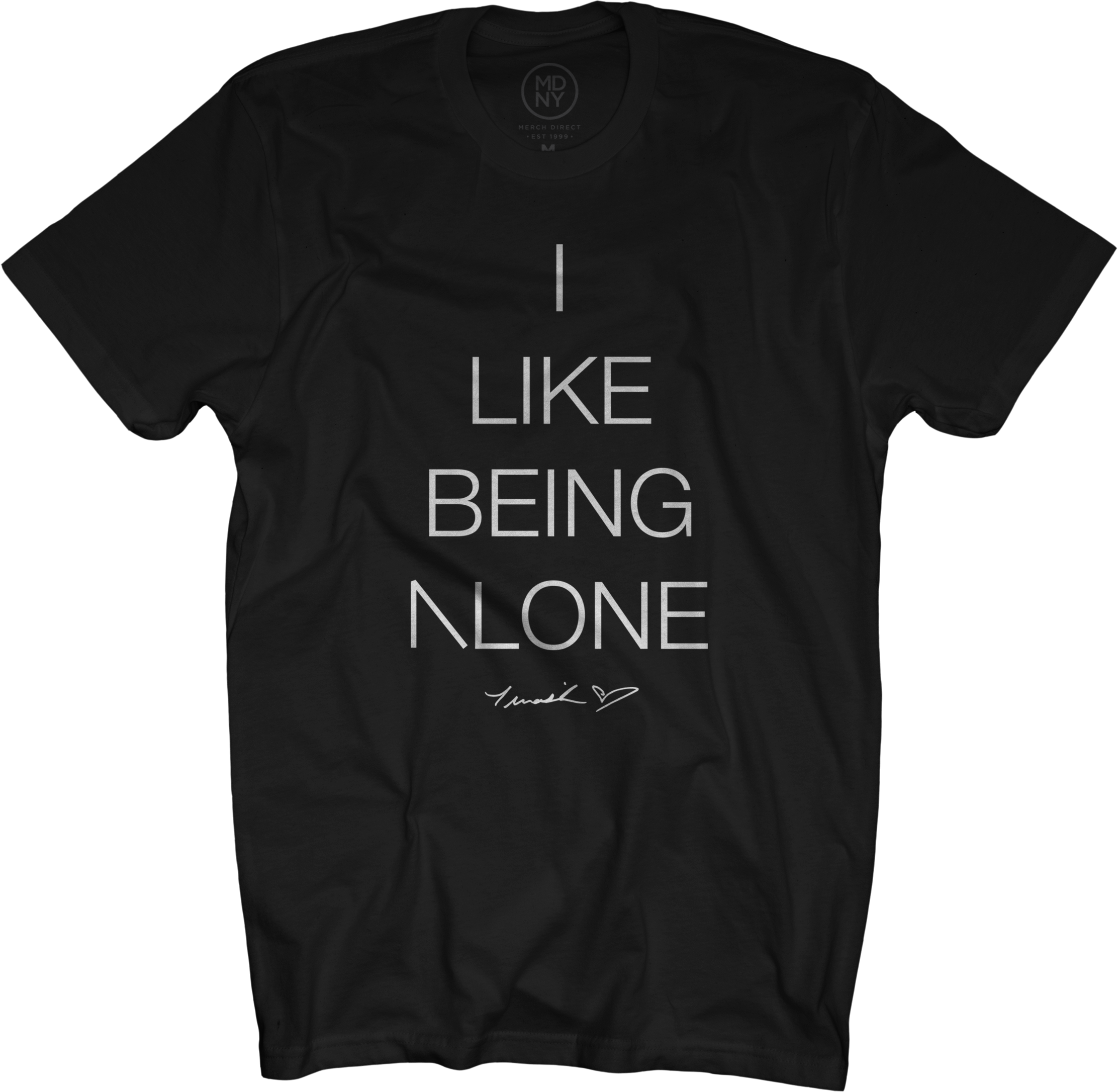 I Like Being Alone Black Unisex T-shirt $25 - Black Logo On Black Shirt (2224x2172), Png Download
