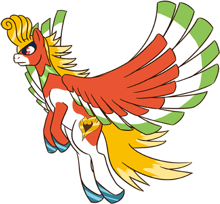 Otakugal15, Ho-oh, Pokémon, Ponified, Safe - Ho Oh Pokemon Mlp (450x426), Png Download