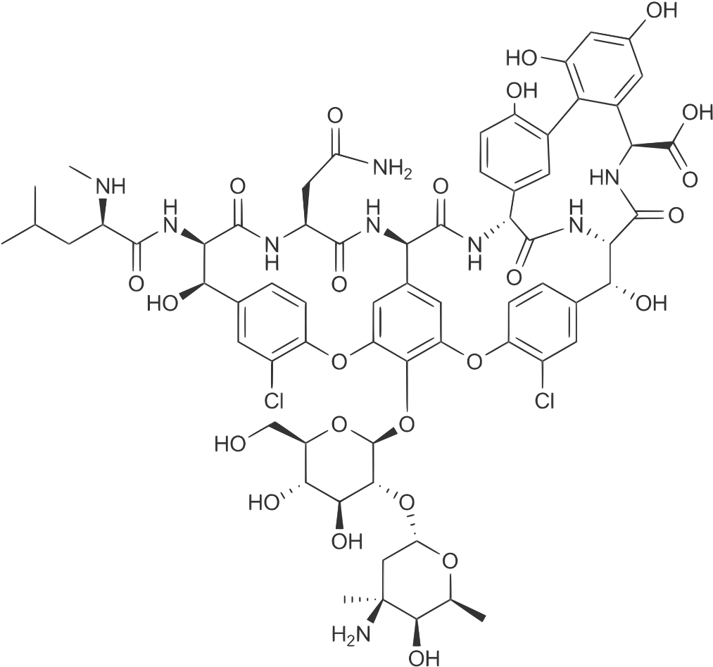 Oh Oh Oh Nh2 Hn Nh Ho Oh Cl Ho Oh H2n Oh - Vancomycin Chiral Centers (1024x958), Png Download