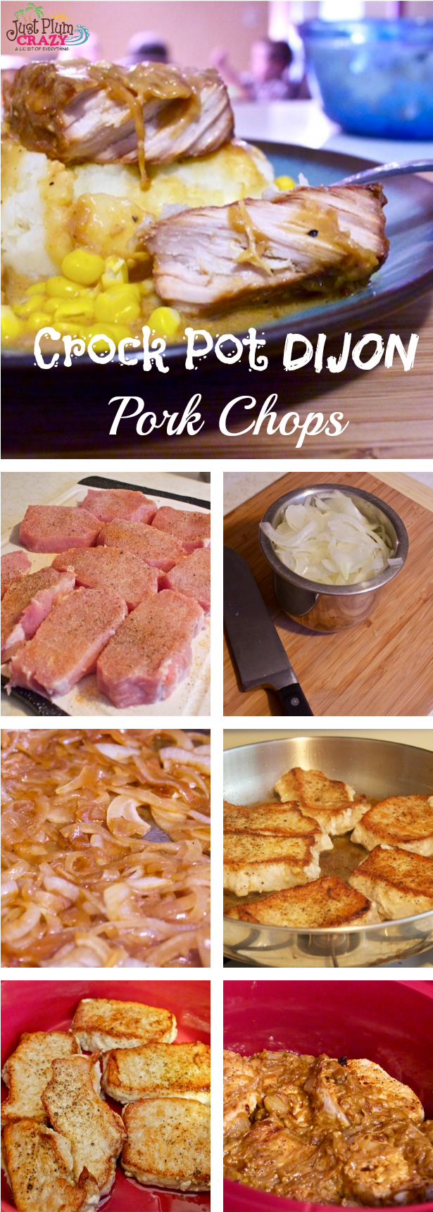 Crock Pot Pork Chops With Caramelized Onion & Dijon - Banana Bread (650x1756), Png Download