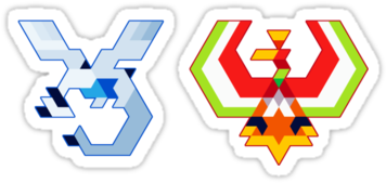 Trixel Lugia & Ho-oh By Etall - Ho Oh Lugia Symbol (375x360), Png Download