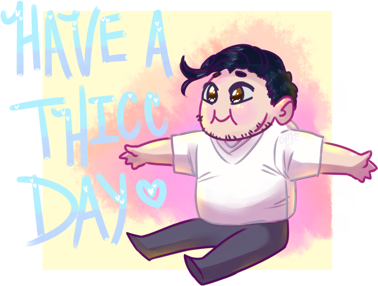 Felt Kinda Sad Today, So I Drew A Cute Thicc Markimallow - Cartoon (1280x1054), Png Download