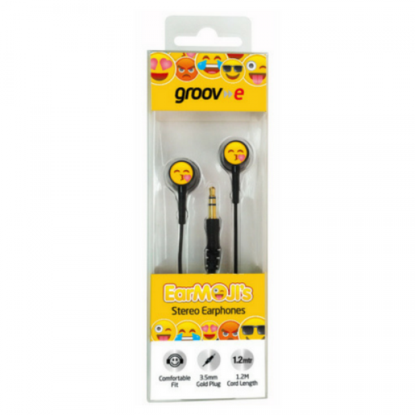 Groov E Kids Earmoji Emoji Stereo Earphones & Spare - Earbuds Emoji (600x600), Png Download