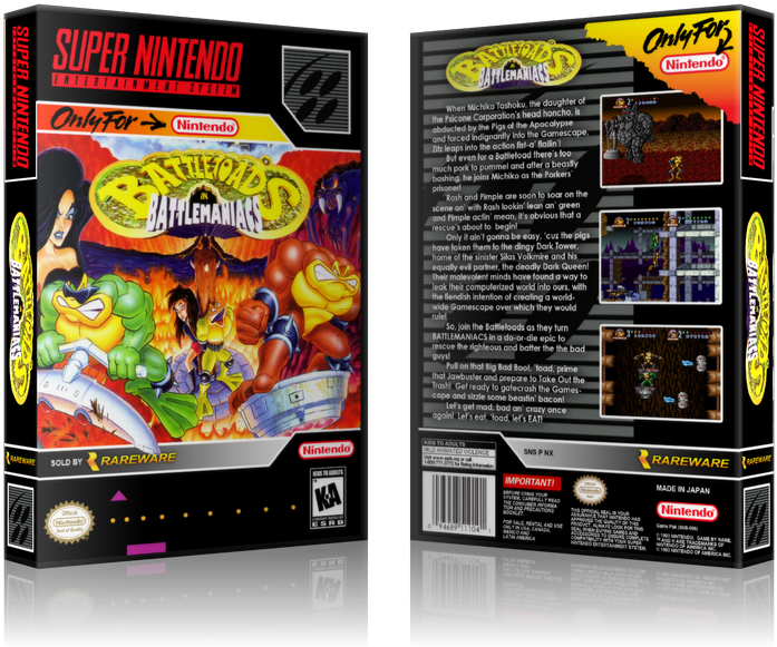 Battletoads In Battlemaniacs Replacement Nintendo Snes - Battletoads In Battlemaniacs Super Nintendo Snes (900x650), Png Download