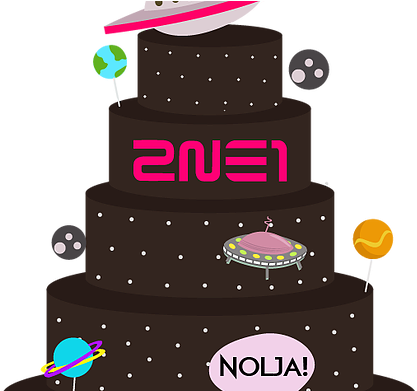 2ne1 Cakes-02 - 2ne1 (503x390), Png Download