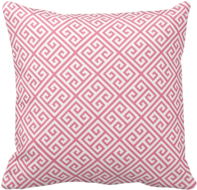 Pink Greek Key Pillow - Tapete Geometrico Vermelho (400x390), Png Download