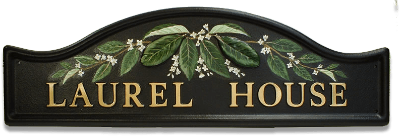 Laurel Leaves House Sign - Ulmus Alata (793x273), Png Download