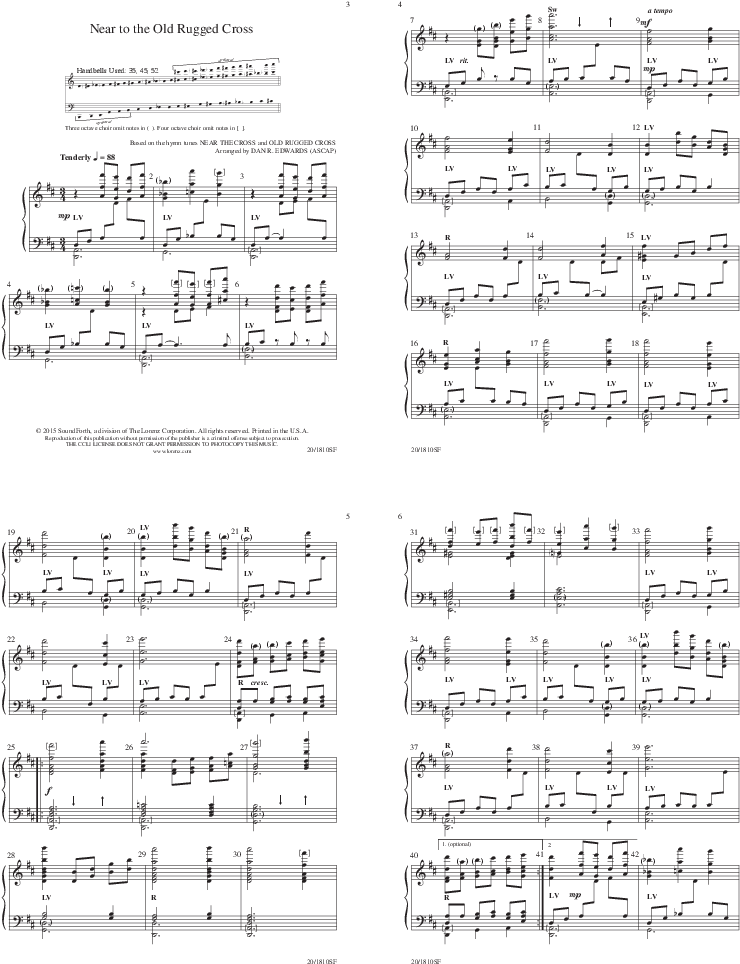 Near The Old Rugged Cross Thumbnail - 악보 (816x1056), Png Download