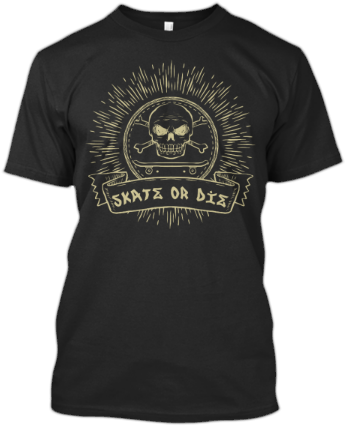 Skate Or Die Skateboarding Skull Bones T Shirt - Love My Church T Shirt Design (346x426), Png Download