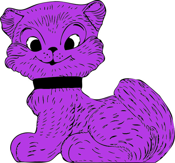 Cartoon Cute Purple Cat (600x559), Png Download