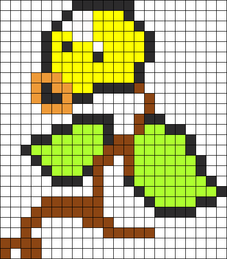 Bellsprout Pokemon Perler Bead Pattern / Bead Sprite - Hama Beads Pokemon Bellsprout (463x526), Png Download