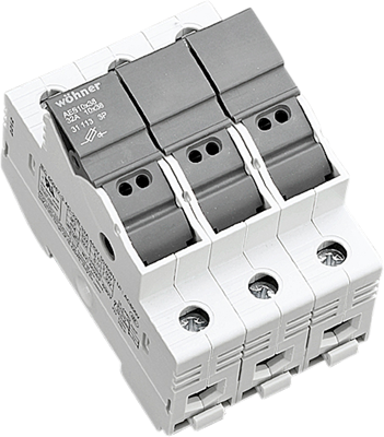 Rm32 Cylindrical Fuse Holder 10 X 38mm 1p Neutral - Wohner 31296 Holder For Cylindrical Fuses Class Cc (351x400), Png Download