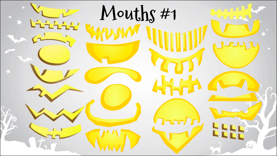 These Slides Contain Images That You Can Copy And Paste - Simple Jack O Lantern Eyes (962x542), Png Download