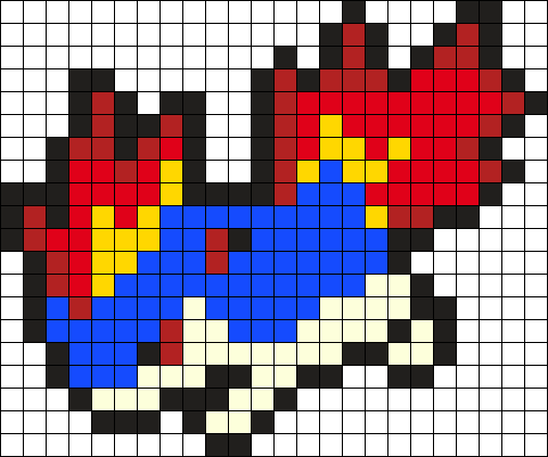 Quilava Pokemon Bead Pattern Perler Bead Pattern / - Quilava Pixel Art (505x421), Png Download