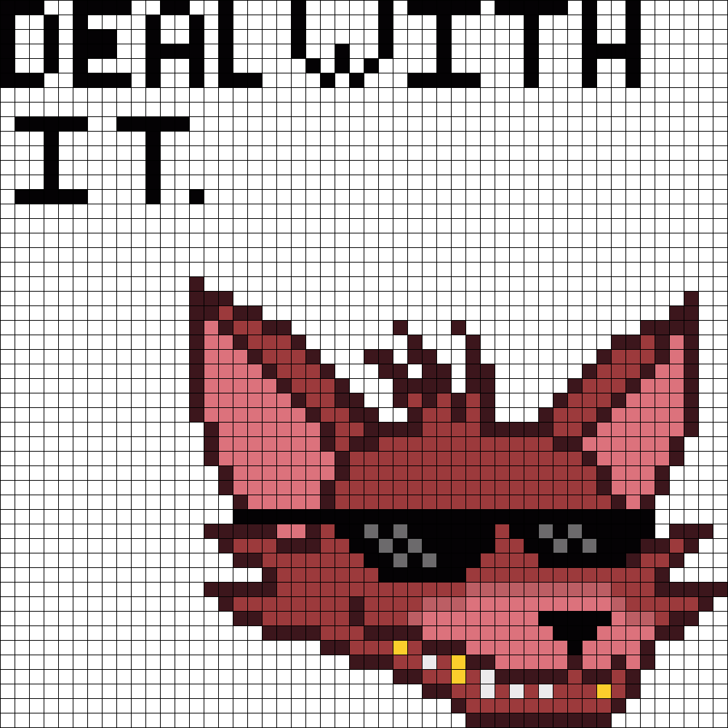 Deal With It Fnaf Foxy Swag Perler Bead Pattern / Bead - 8 Bit Foxy Fnaf (1051x1051), Png Download