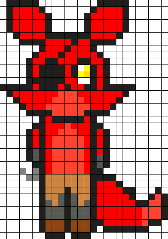 Foxy Fnaf Perler Bead Pattern / Bead Sprite - Fnaf Perler Bead Patterns Foxy (547x778), Png Download