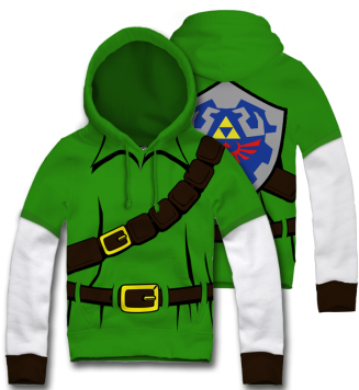 Hylian Boy Hoodie - Sudadera De Link Zelda (375x355), Png Download