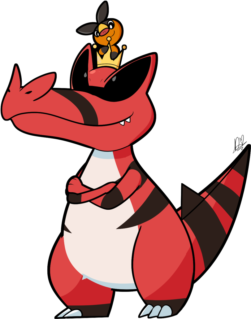 King Krookodile & Tepig - Cartoon (1024x1077), Png Download