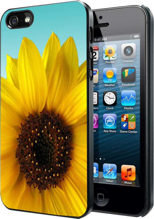 Sunflower Cute Flower Tumblr Inspired Blue Ombre Samsung - Friends Tv Show Iphone 4s Case (874x1124), Png Download
